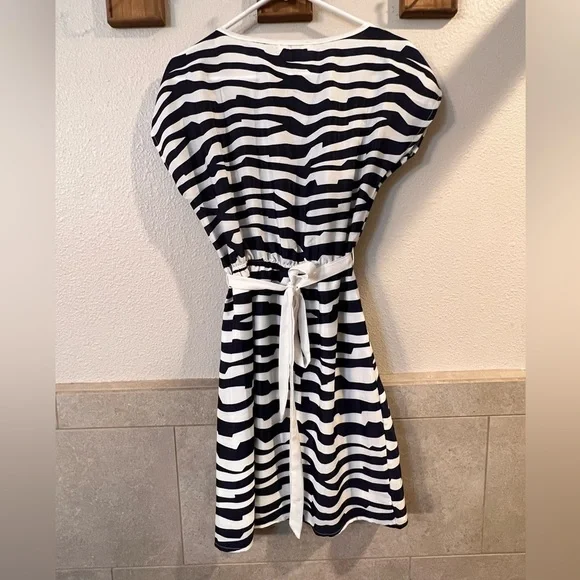 Ya Los Angeles blue and white zebra striped dress - Picture 2 of 5